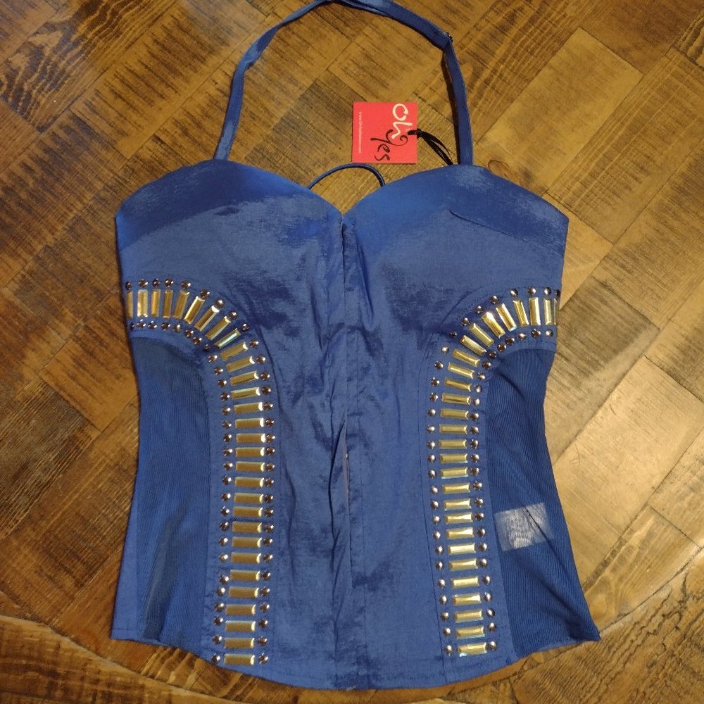 NEW OHYES Blue Corset Top